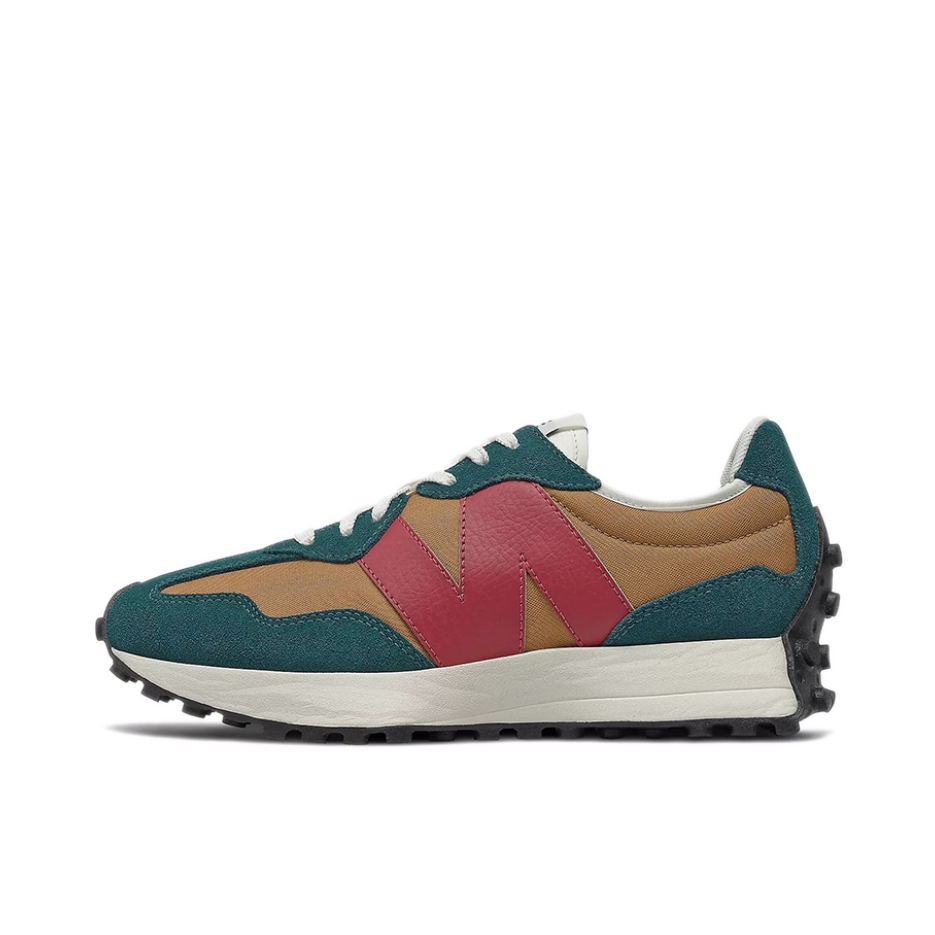 推荐商品：【IU同款】 New Balance 327 跑鞋 舒适复古防滑耐磨休闲透气减震拼接运动防水织物慢跑圆头 女款/棕色/绿色
