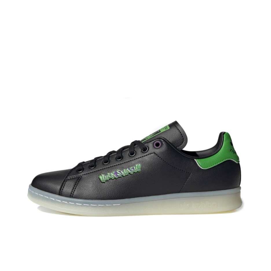 推荐商品：adidas Originals Stan Smith 板鞋 减震透气轻便低帮包裹性 Hulk 绿巨人联名/黑色/绿色
