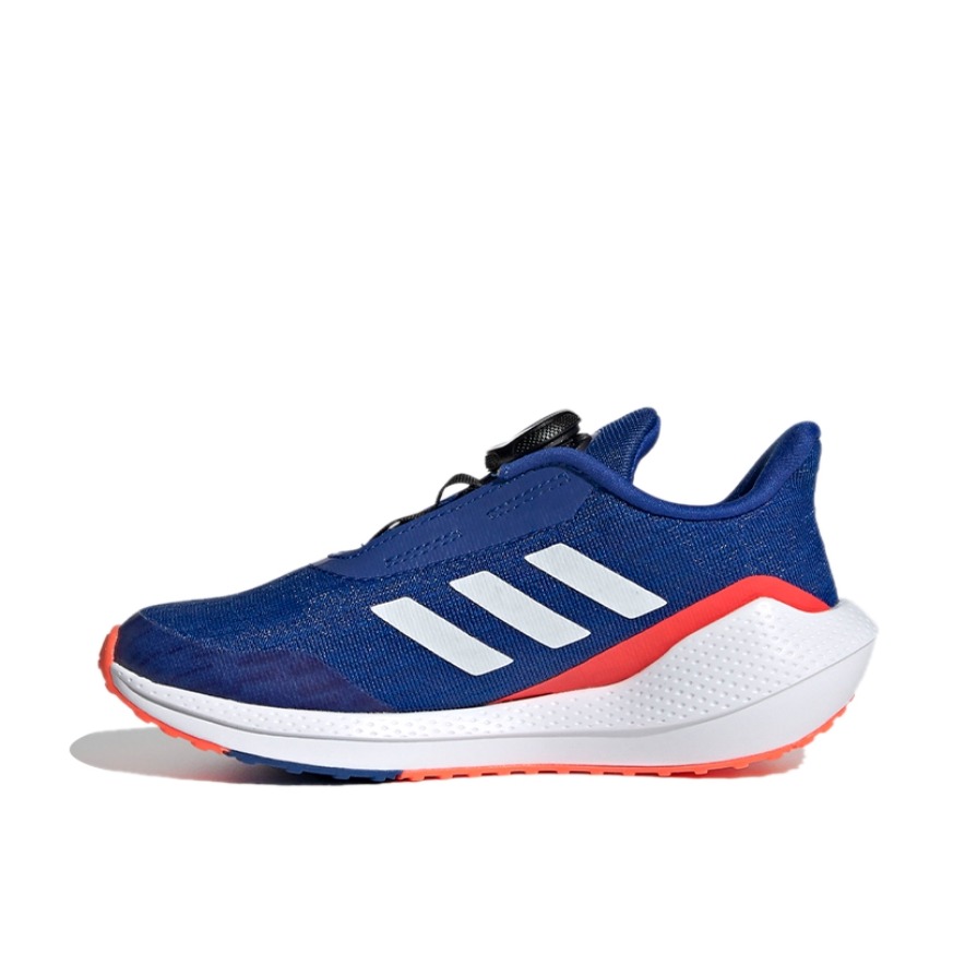 推荐商品：adidas EQ21 Run 跑鞋 减震防滑耐磨透气网面随心畅跑稳定轻质包裹性 蓝色/白色/橙色
