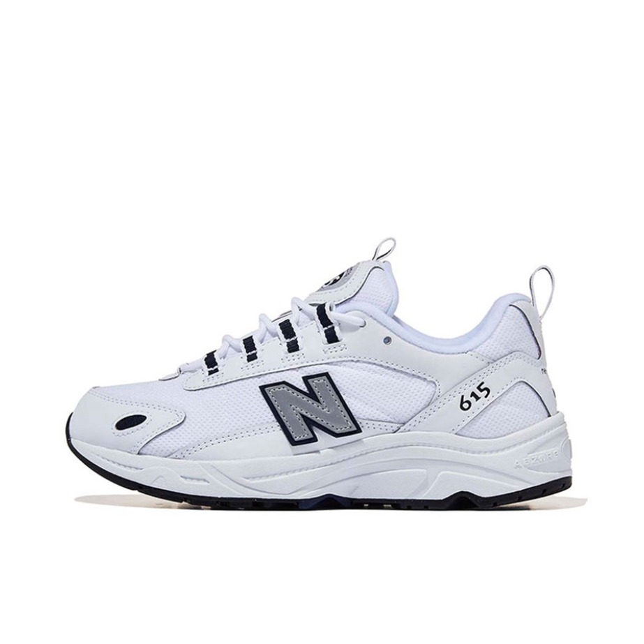 推荐商品：New Balance 615 跑鞋 减震回弹防滑耐磨网布透气复古休闲运动 白色