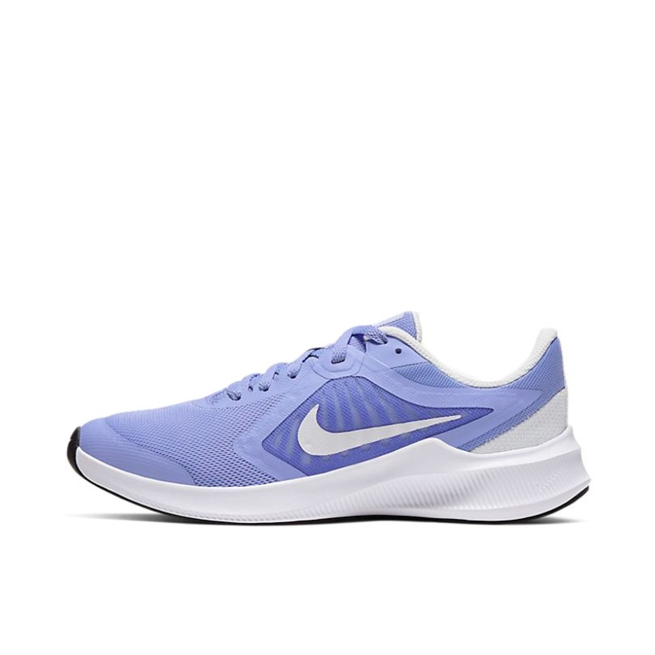 推荐商品：Nike Downshifter 1 跑鞋 网面透气耐磨缓震轻便防滑舒适支撑合成革织物运动 GS/淡紫/白色