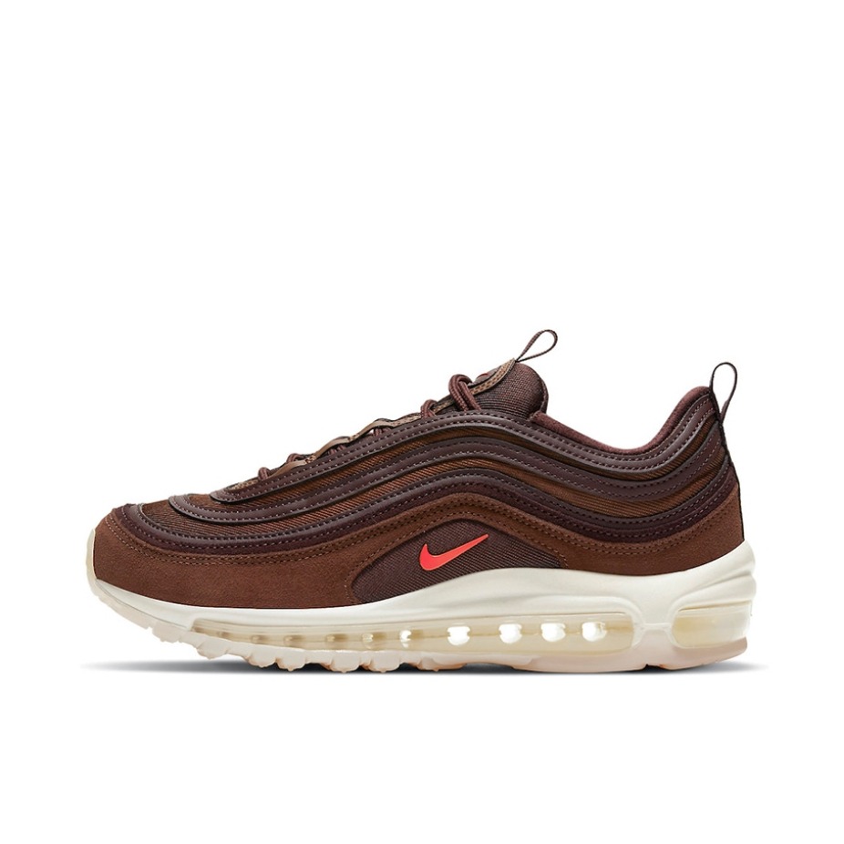 推荐商品：Nike Air Max 97 跑鞋 气垫减震全掌舒适透气防滑耐磨百搭复古织物合成革运动时尚圆头包裹性支撑 棕色/咖啡色