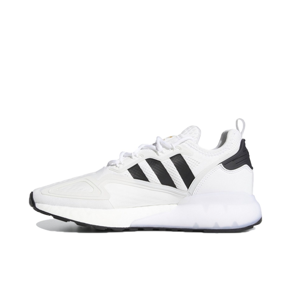 推荐商品：adidas Originals ZX 2K Boost 缓震轻便 透气 织物 跑鞋 女款/白色/黑色/金金属