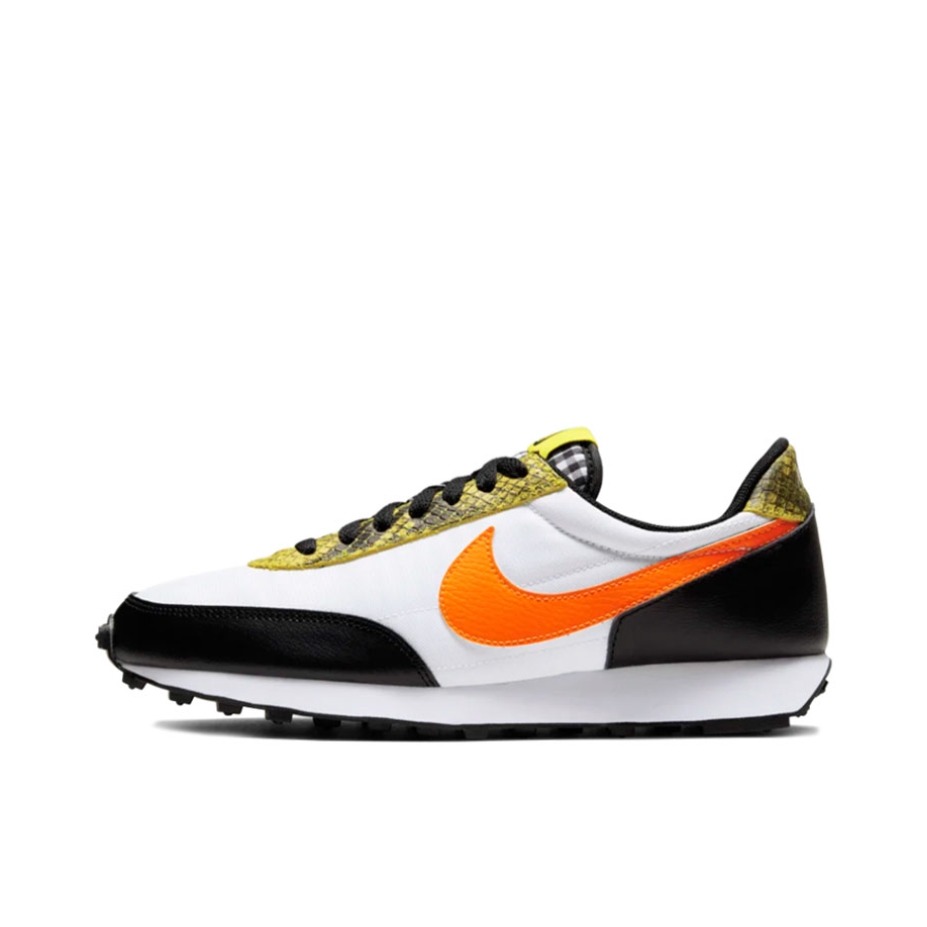 推荐商品：Nike Daybreak 解构 跑鞋 华夫鞋 复古耐磨舒适休闲轻便透气织物运动合成革减震防滑低帮 Black/Orange/Yellow 蟒纹/白黑