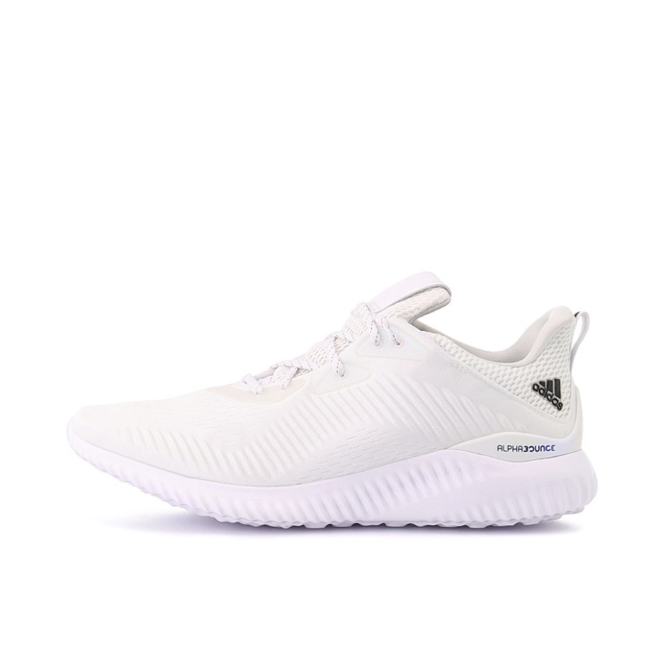 推荐商品：adidas Alpha Bounce 休闲 网面透气 防滑耐磨 减震轻便 运动 缓震 支撑 织物 舒适 跑鞋 White Black 白色/黑色