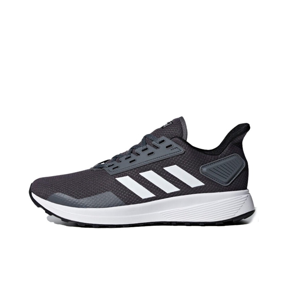 推荐商品：adidas Duramo 9 跑鞋 减震回弹防滑耐磨轻便透气网面休闲运动备赛训练 黑/灰