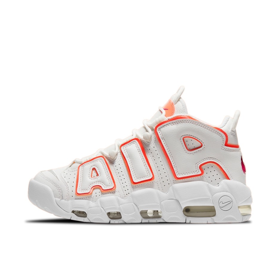 推荐商品：Nike Air More Uptempo 运动休闲鞋 缓震复古百搭防滑耐磨支撑圆头篮球风 Suns 白色/橙色