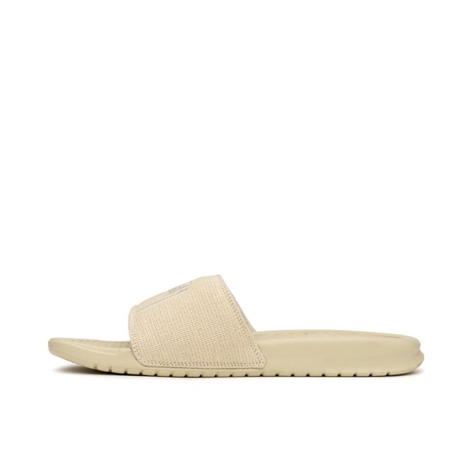 推荐商品：Nike Benassi Jdi 一字 橡胶底 外穿 防滑轻便 透气 运动 户外 厚底 拖鞋 Stussy联名/米色/裸色