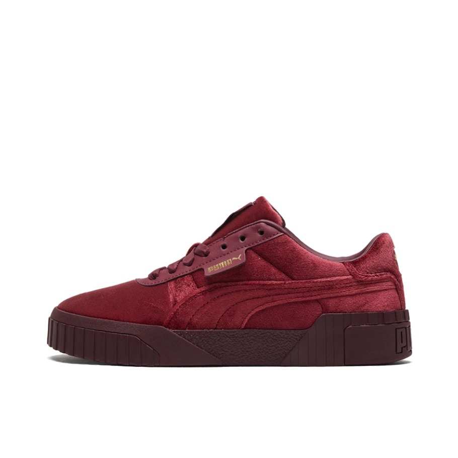 推荐商品：Puma/彪马 Cali 板鞋 时尚复古减震回弹增高防滑耐磨舒适透气厚底 酒红/金属金