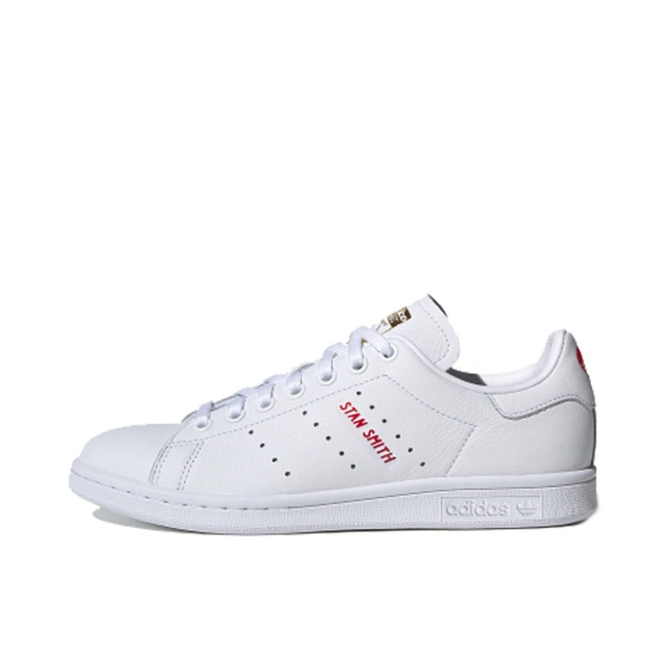 推荐商品：adidas Originals Stan Smith 板鞋 减震透气轻便低帮包裹性 白色/红心刺绣Logo
