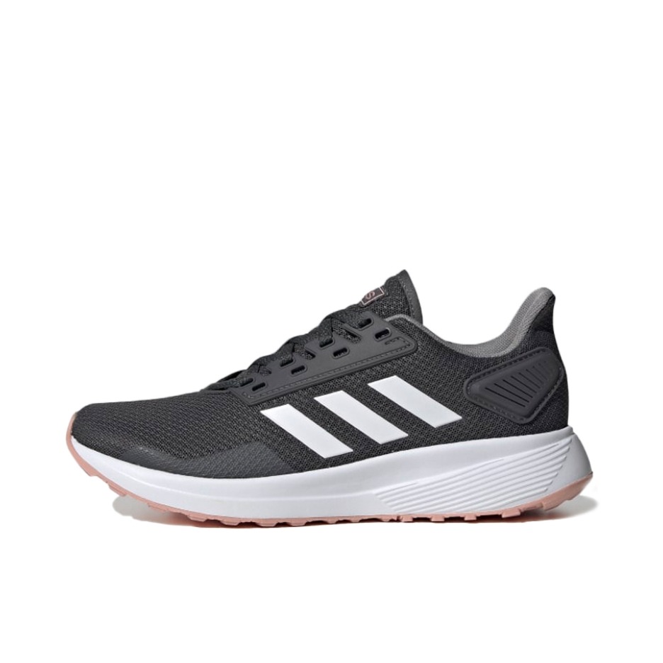 推荐商品：adidas Duramo 9 跑鞋 减震回弹防滑耐磨轻便透气网面休闲运动备赛训练 女款/黑色/白色/粉色