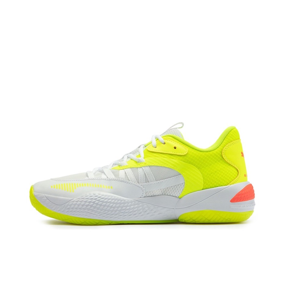 推荐商品：Puma/彪马 Court Rider 2.0 RIDER FOAM 网面透气 轻便减震 防滑耐磨 实战训练 篮球鞋 白色/黄色