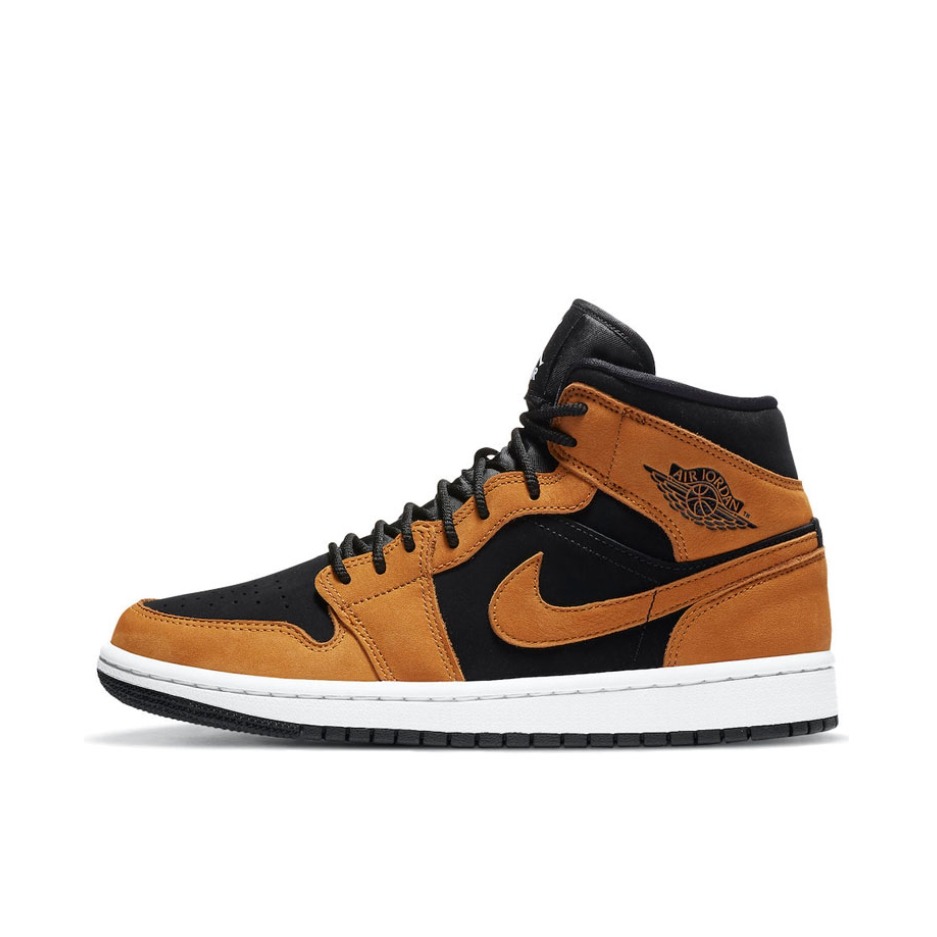 推荐商品：Air Jordan 1 板鞋 运动休闲鞋 复古潮流支撑合成革 Desert Ochre 中帮/小麦色/黑色/砂石