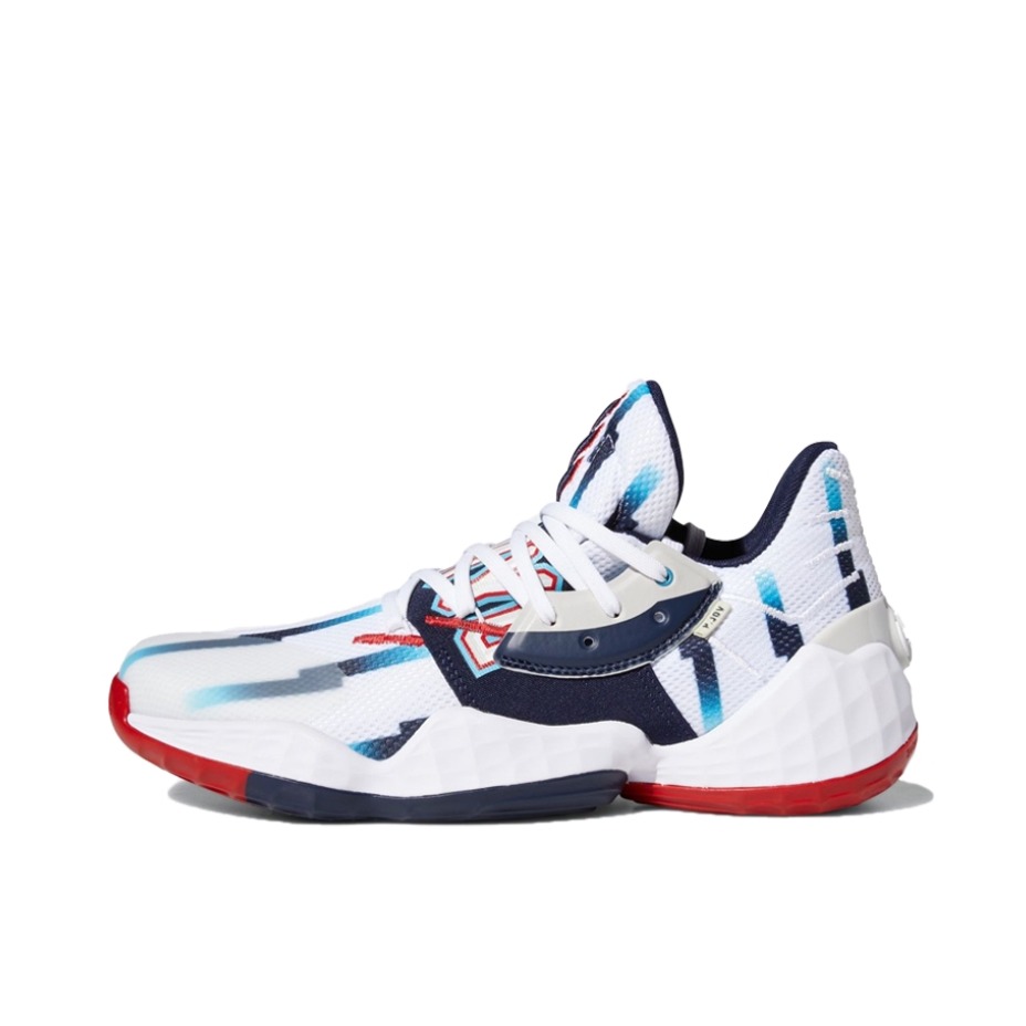 推荐商品：adidas Harden Vol. 4 哈登4代 篮球鞋 防滑耐磨缓震实战 USA  白色/藏蓝/红色