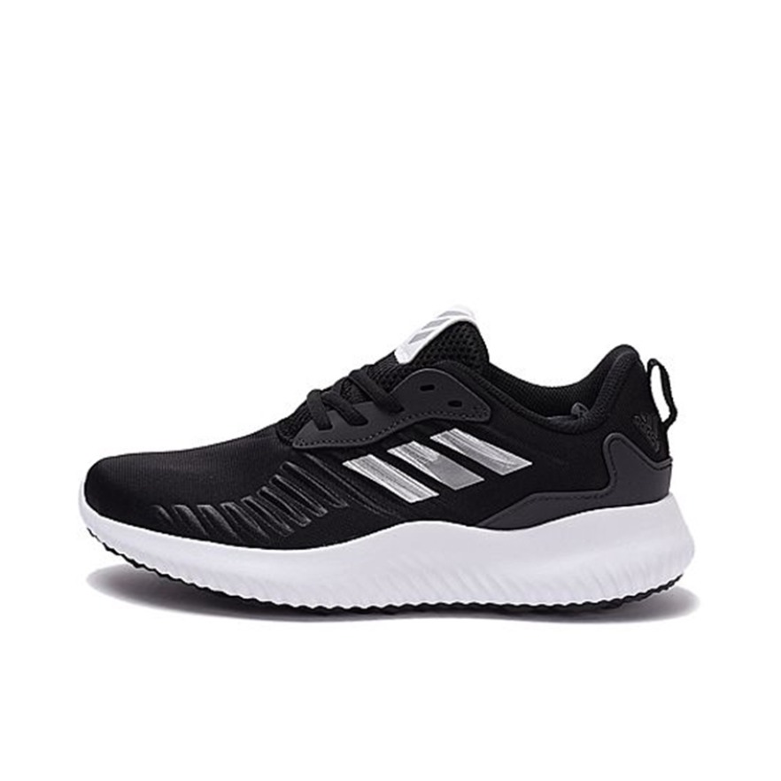 推荐商品：adidas Alpha Bounce RC 跑鞋 缓震轻便舒适休闲耐磨透气织物运动简洁圆头 黑色/白色