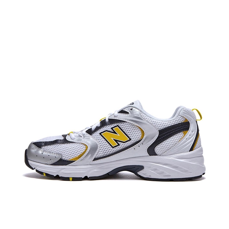 推荐商品：New Balance MR530 跑鞋 圆头经典拼接复古缓震防滑耐磨网面透气支撑 白色/黄色