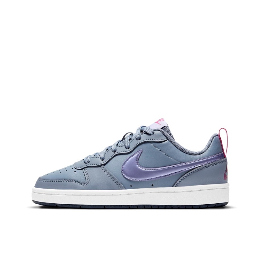 推荐商品：Nike Court Borough 2 板鞋 复古时尚支撑舒适百搭轻便防滑 GS/蓝色/紫色/白色