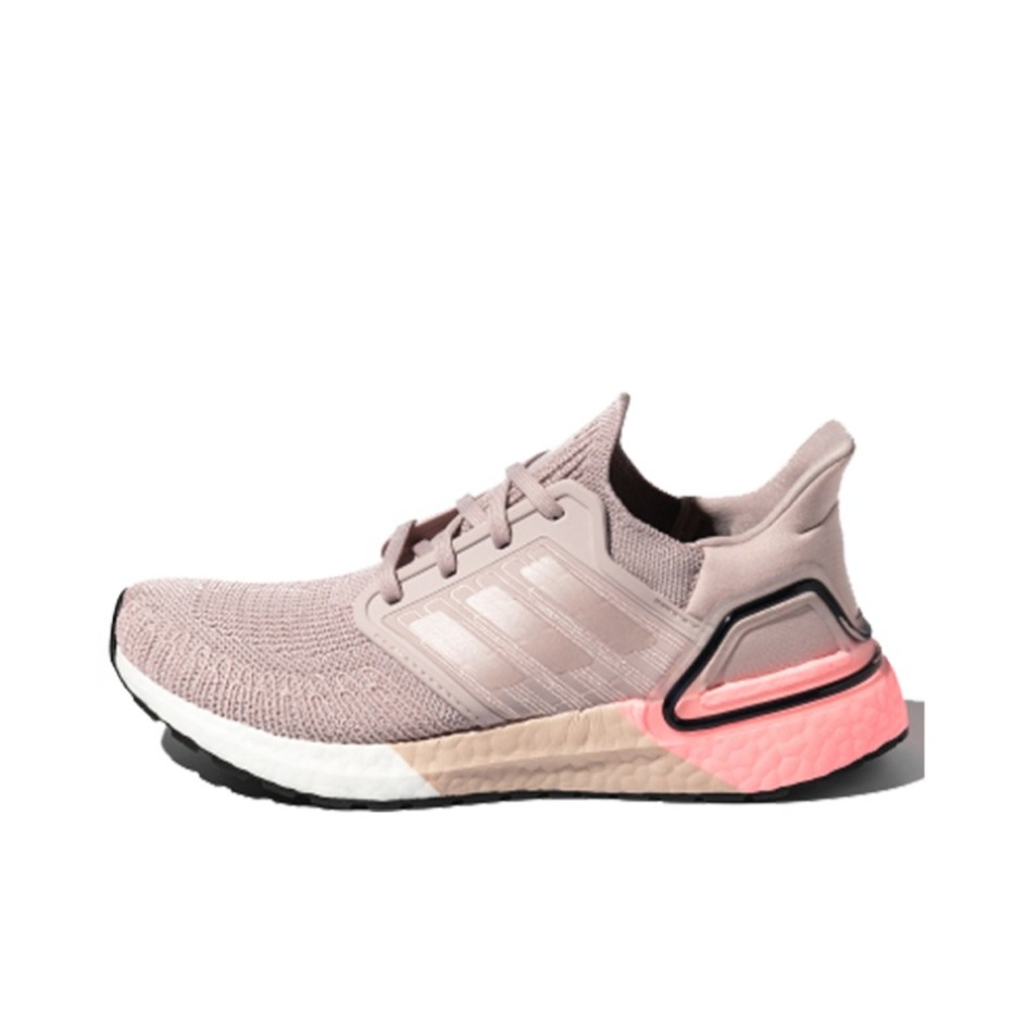 推荐商品：adidas UltraBoost 2020 经典UB 跑鞋 织物缓震回弹抗扭转圆头轻运动 Brown Pink 棕粉