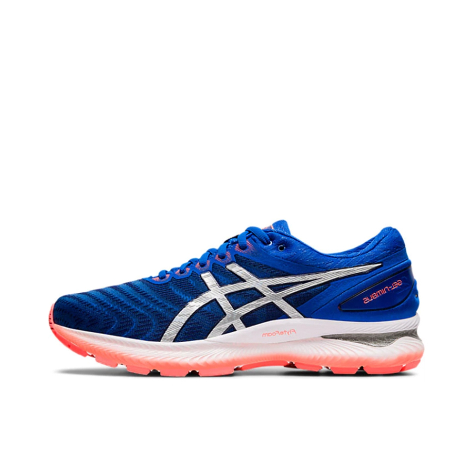 推荐商品：Asics/亚瑟士 Gel-Nimbus 22 跑鞋 缓震回弹防滑耐磨轻便支撑透气马拉松织物圆头 蓝色/橘色