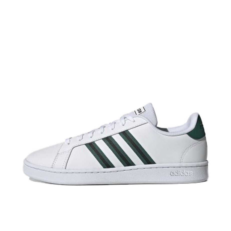推荐商品：adidas NEO Grand Court 板鞋 防滑耐磨减震透气休闲复古时尚防水轻运动 白/黑/绿 