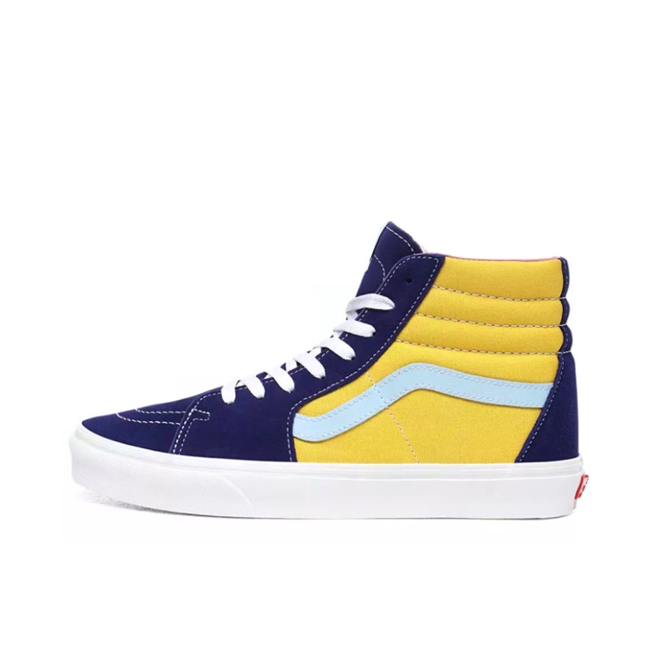 推荐商品：Vans/范斯 SK8-Hi 板鞋 潮流经典拼接复古街头厚底 黄蓝拼接