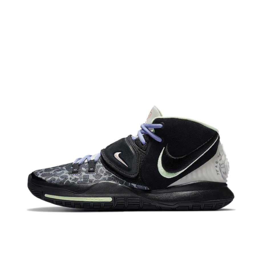 推荐商品：Nike Kyrie 6 欧文6 前掌Zoom 防滑耐磨 缓震抓地 圆头 实战训练 织物 合成革 支撑 篮球鞋 Asia 黑色/灰迷彩