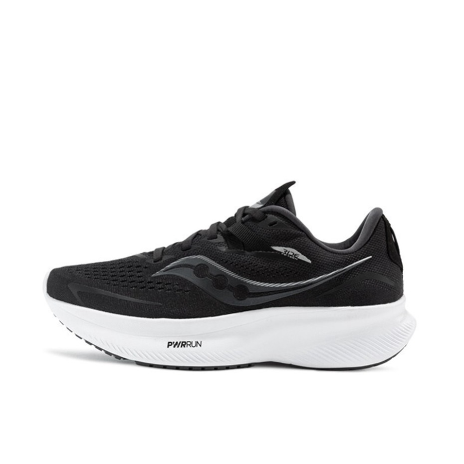 推荐商品：Saucony/索康尼 Ride 驭途 15 减震回弹 防滑耐磨 轻便透气 舒适软底 织物 百搭 跑鞋 黑白