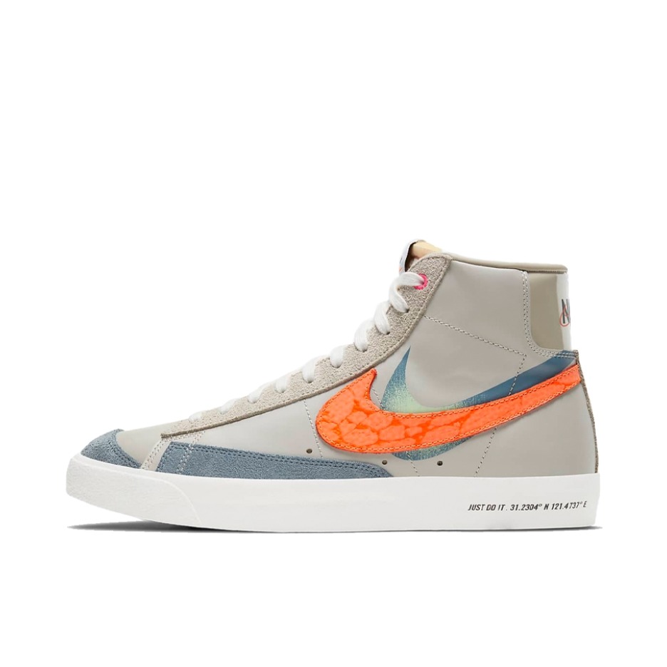推荐商品：Nike Blazer 板鞋 经典复古防滑舒适百搭 上海限定/蓝橙阴阳