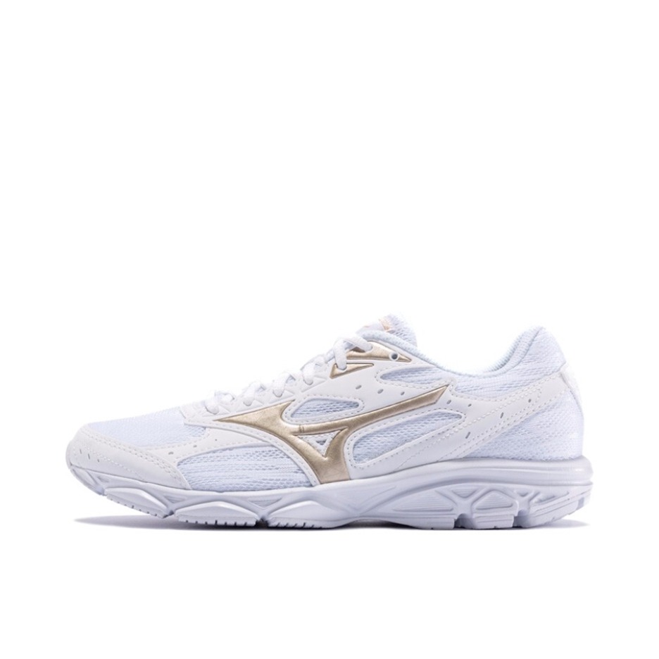 推荐商品：Mizuno/美津浓 Spark 3 缓震回弹 防滑耐磨 网面透气 织物 合成革 舒适百搭 跑鞋 白/金