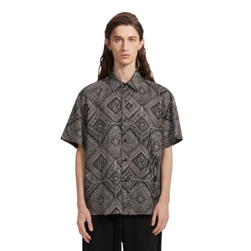 INXX/英克斯 master系列 贴标几何花纹满印短袖衬衫 XXB2040457