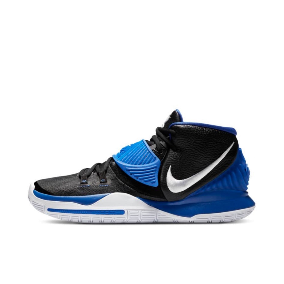 推荐商品：Nike Kyrie 6 欧文6 前掌Zoom 防滑耐磨 缓震抓地 圆头 实战训练 织物 合成革 支撑 篮球鞋 黑色/湖水蓝