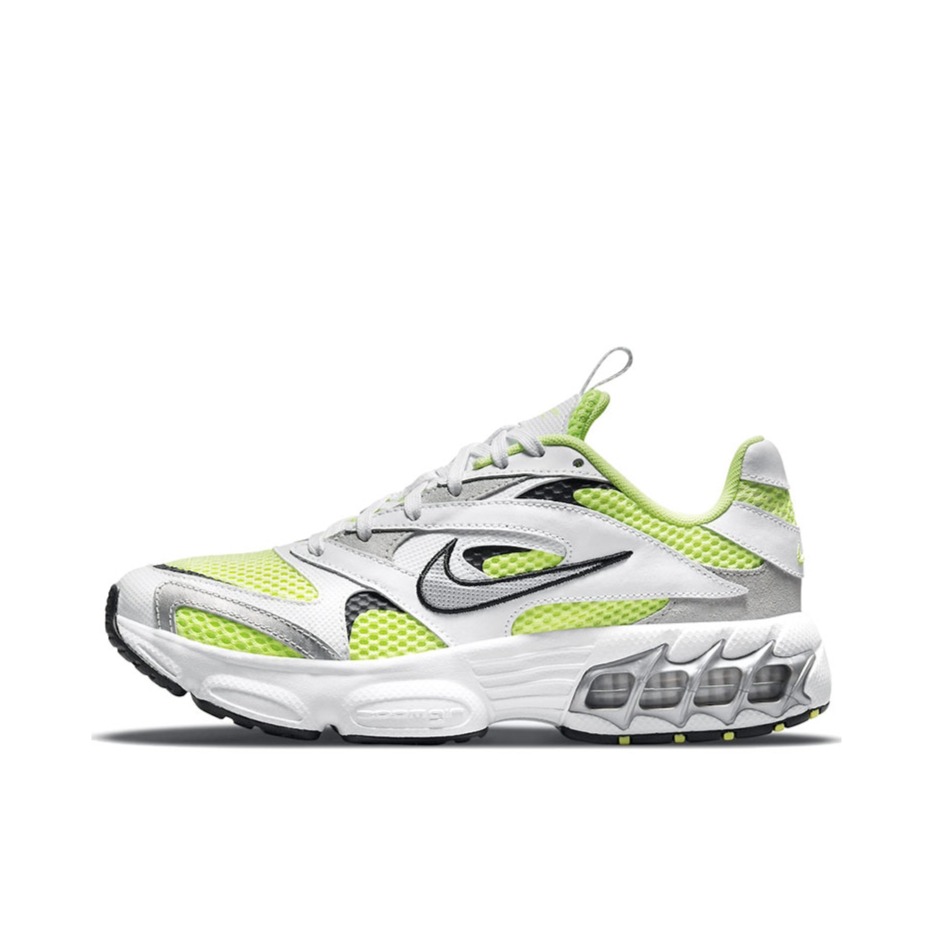 推荐商品：Nike Zoom Air Fire 跑鞋 复古气垫缓震运动休闲透气回弹舒适耐磨织物合成革拼接 白色/黄色