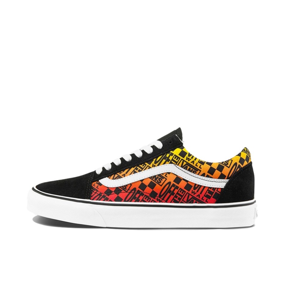 推荐商品：Vans/范斯 Old Skool 滑板鞋 板鞋 轻便防滑复古舒适经典 黑色/橙色