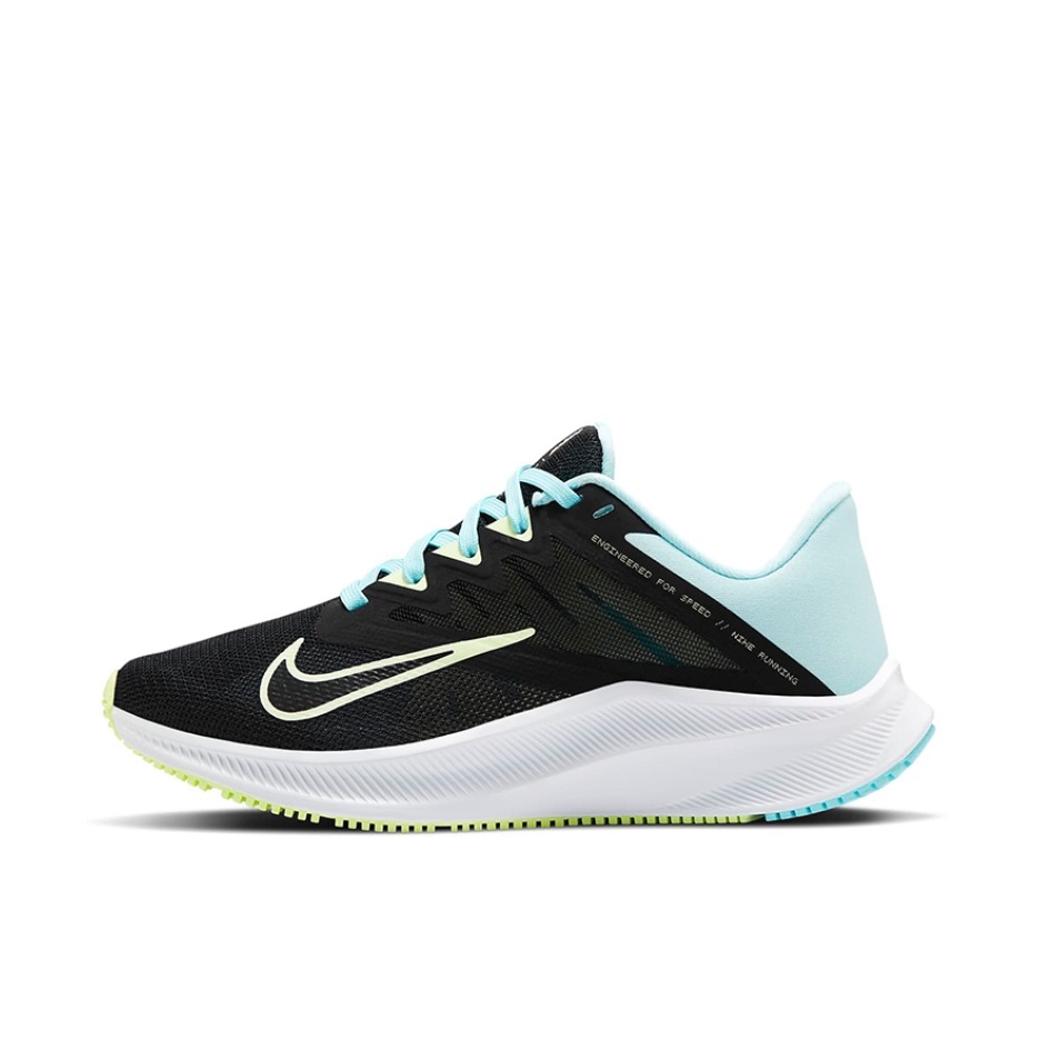 推荐商品：Nike Quest 3 跑鞋 网面透气减震轻便防滑耐磨舒适防水 黑色/微黄绿