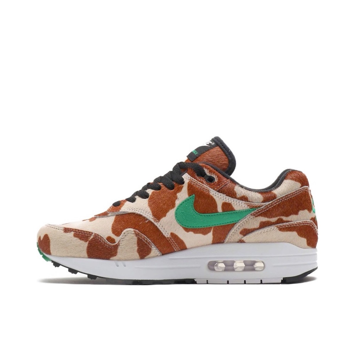 推荐商品：Nike Air Max 1 跑鞋 气垫缓震透气轻便复古运动舒适百搭潮流耐磨低帮训练防滑冬季支撑马拉松防水抓地圆头耐穿 DarkRed/Wheat/DarkCyan atmos联名/奶牛配色