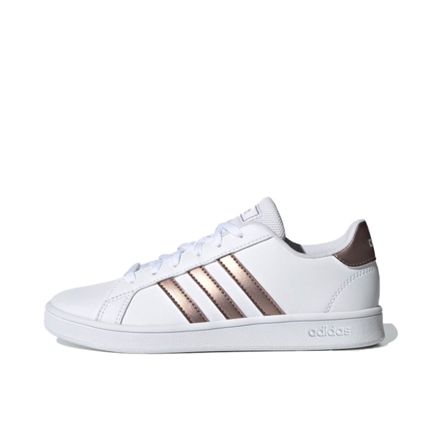 推荐商品：adidas NEO Grand Court 板鞋 防滑耐磨减震透气休闲复古时尚防水轻运动 白色/金
