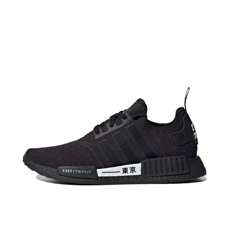 推荐商品：adidas Originals NMD R1 BOOST 织物 轻便透气 缓震 低帮 运动休闲鞋 东京限定/黑色/浅猩红