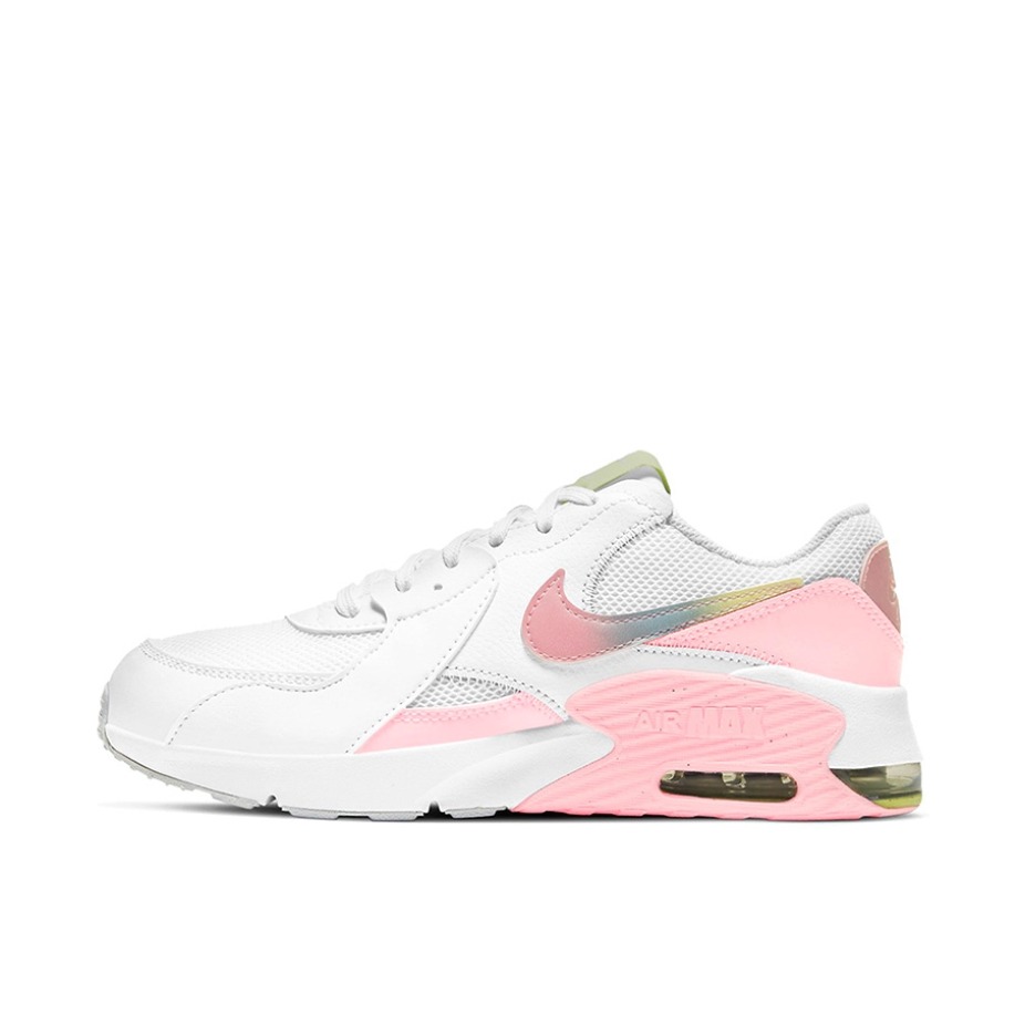 推荐商品：Nike Air Max Excee 跑鞋 防滑耐磨舒适缓震网面透气气垫复古支撑织物合成革圆头贴合抓地 白色/粉色/绿色