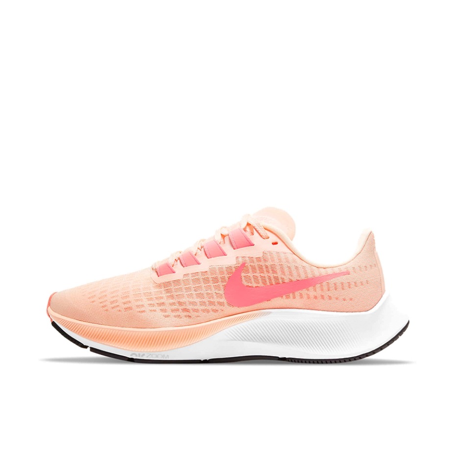 推荐商品：Nike Air Zoom Pegasus 37 飞马 跑鞋 气垫舒适耐磨轻便透气织物缓震减震防滑防水合成革圆头 粉色/橘色