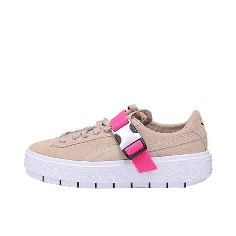 推荐商品：Puma/彪马 Platform Trace 运动休闲鞋 潮流复古圆头松糕底 Bisque
/White 卡其机能绑带
