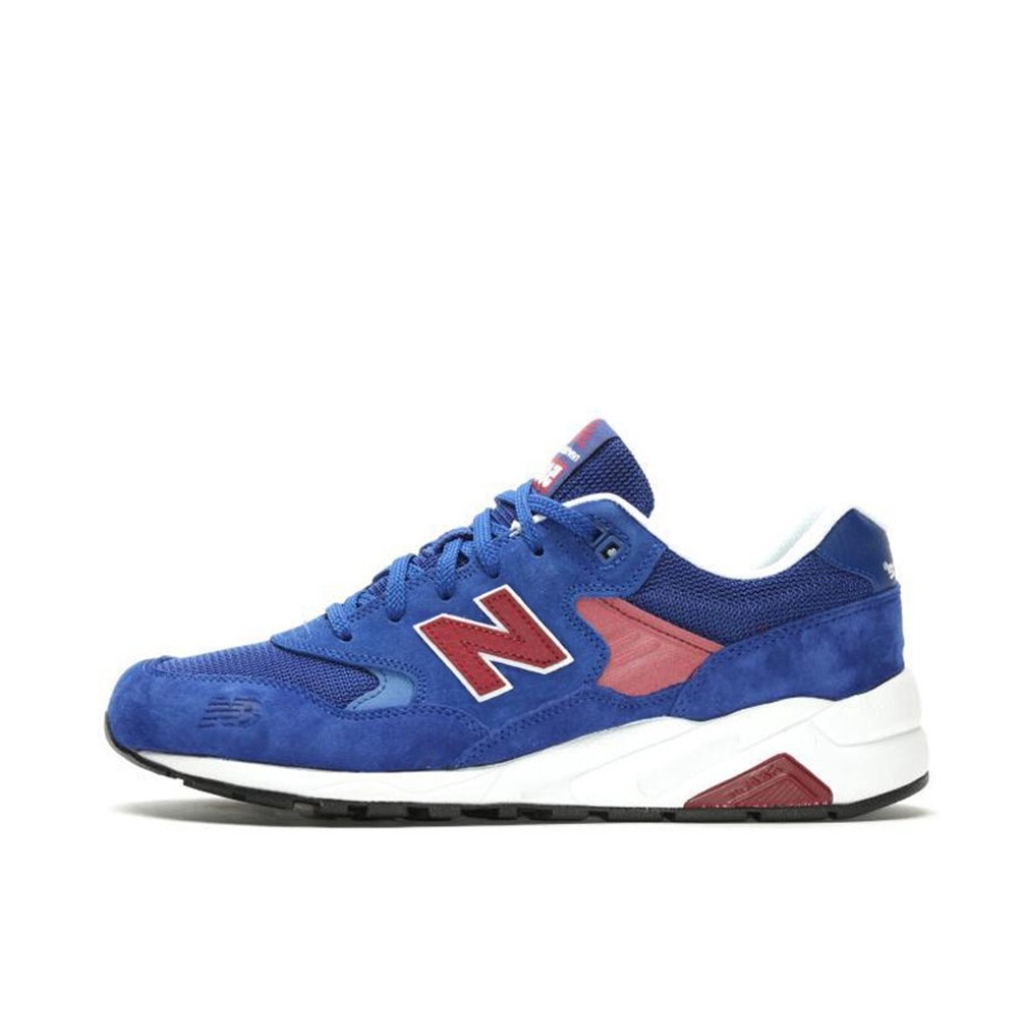 推荐商品：New Balance 580 潮流复古 减震防滑 轻便透气 耐磨 舒适 织物 低帮百搭 运动休闲鞋 Blue/Red 宝蓝/红色