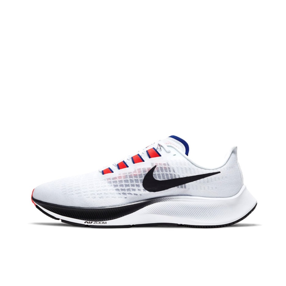 推荐商品：Nike Air Zoom Pegasus 37 飞马 跑鞋 气垫舒适耐磨轻便透气织物缓震减震防滑防水合成革圆头 白色/黑色/红色