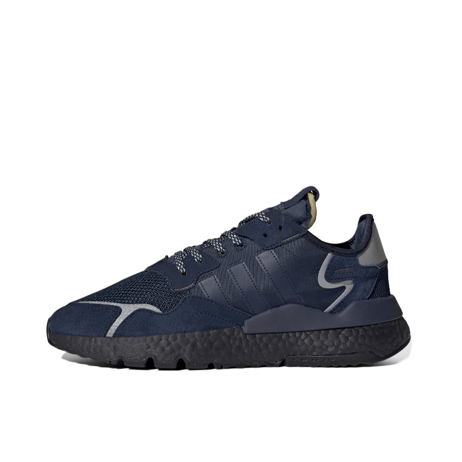 推荐商品：adidas Originals Nite Jogger BOOST 透气 防滑 支撑 中底 复古 运动休闲鞋 Navy/Black 3M联名/海军蓝/黑