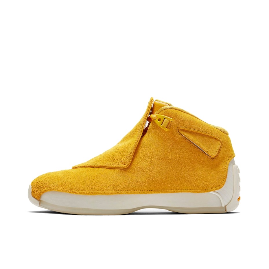 推荐商品：Air Jordan 18 篮球鞋 复古防滑减震轻便 Yellow Ochre 黄色麂皮