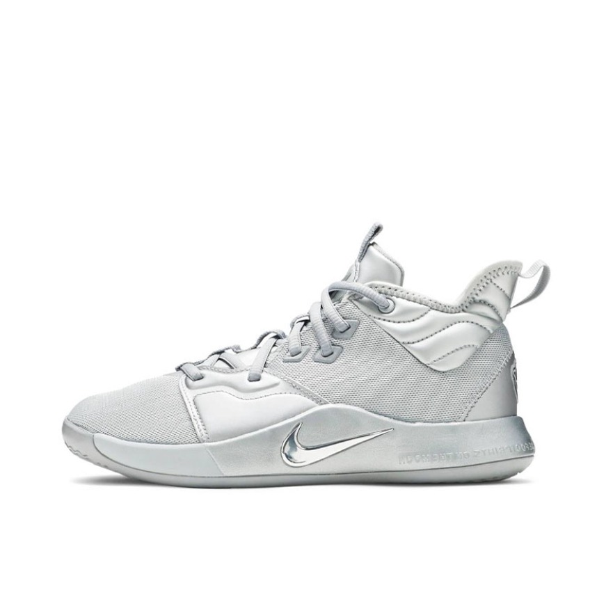 推荐商品：Nike Paul George PG 3 保罗乔治3代 篮球鞋 缓震实战合成革宇航员圆头NASA 浅灰/银色