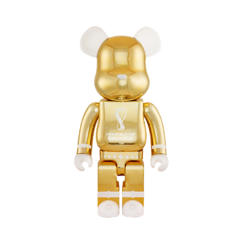 推荐商品：【卡塔尔世界杯周边】Bearbrick/积木熊 2022卡塔尔世界杯金色电镀 潮流公仔