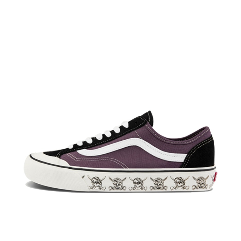 推荐商品：Vans/范斯 Style 36 滑板鞋 板鞋 舒适轻便防滑耐磨复古百搭帆布拼接防水运动 紫黑