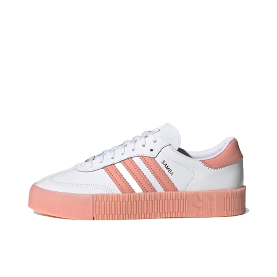 推荐商品：adidas Originals Sambarose 板鞋 防滑耐磨复古运动防水包裹性 白色/珊瑚橙
