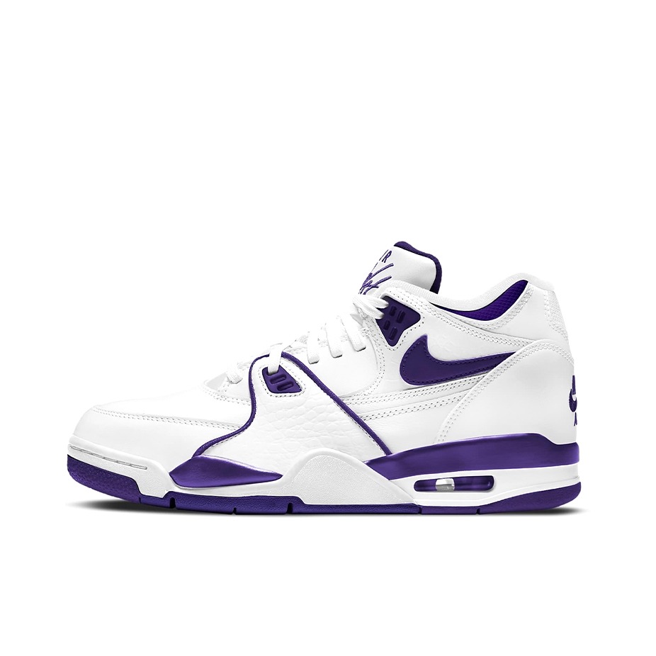 推荐商品：Nike Air Flight 89 篮球鞋 舒适缓震防滑耐磨潮流简约百搭复古轻便 白色/紫色