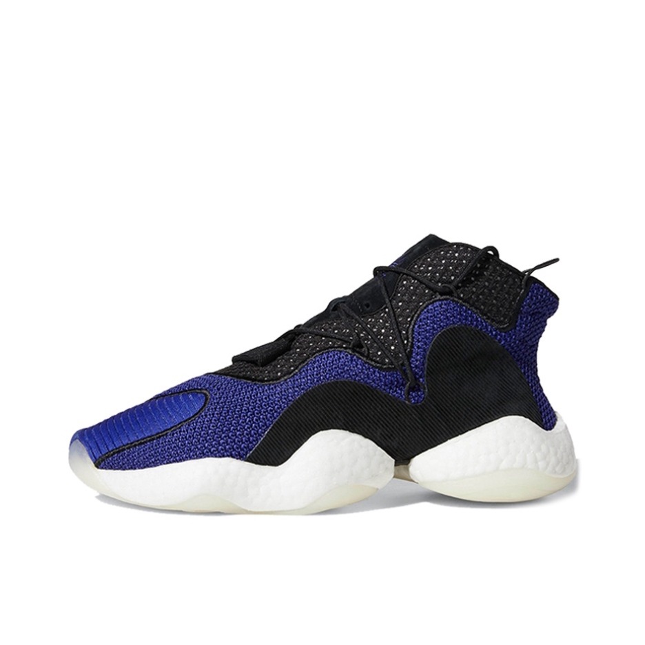 推荐商品：adidas Crazy BYW Boost 篮球鞋 潮流百搭实战舒适透气防滑耐磨轻便 Real Purple/Core Black/Footwear White 黑蓝/透明底